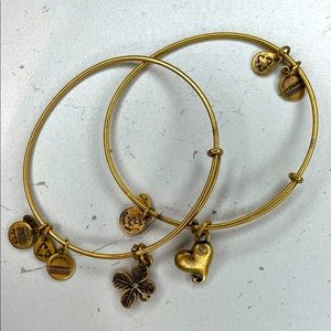 2 pc Alex and Ani Gold Cham Bracelet Duo